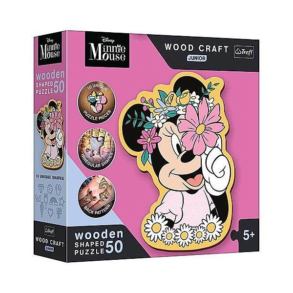 Trefl Holz Puzzle Junior 50  Disney - Minnie Maus