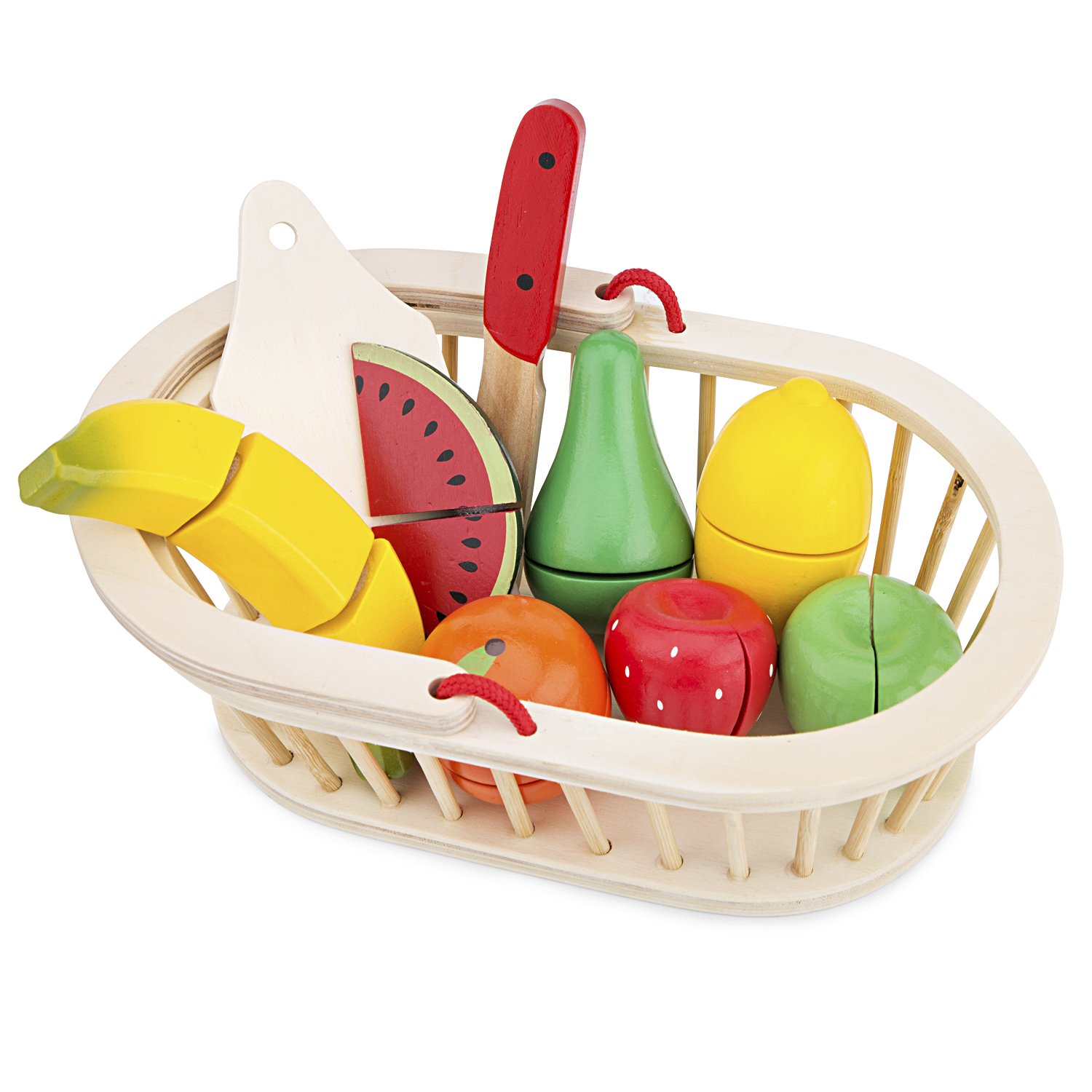 Holzspielzeug goki Obst / Gemüse / Köstlichkeiten Klettverschluss Kinderküche 