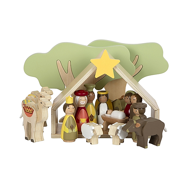 small foot® Holz-Spielset WEIHNACHTSKRIPPE 20-teilig