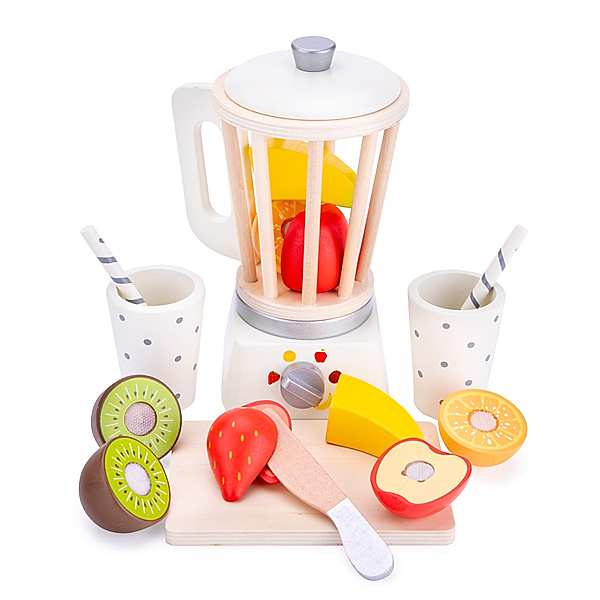 New Classic Toys Holz-Spielzeug SMOOTHIE MIXER 12-teilig in bunt