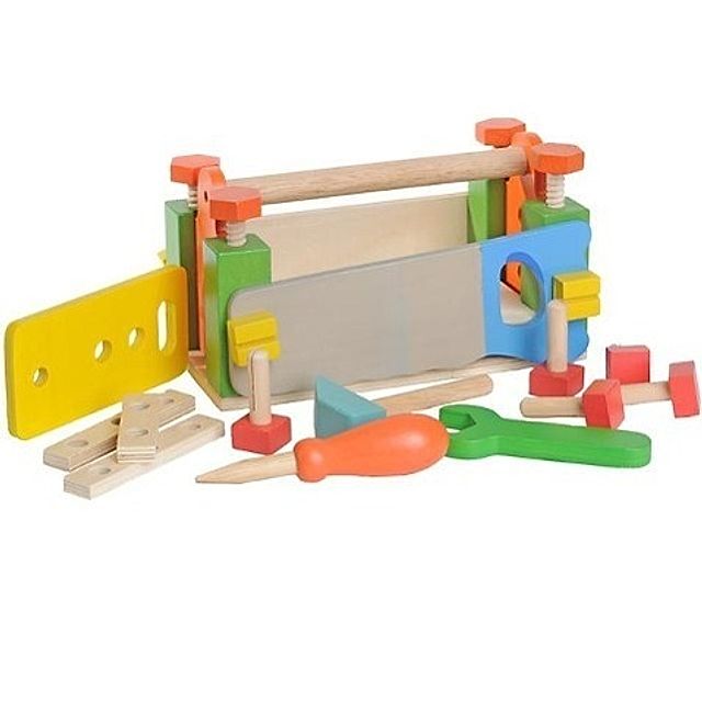 Holz-Spielzeug WERKZEUGKASTEN 25-teilig in bunt kaufen