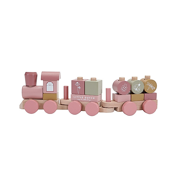 Little Dutch Holz-Steckspielzeug ZUG WILD FLOWERS in rosa