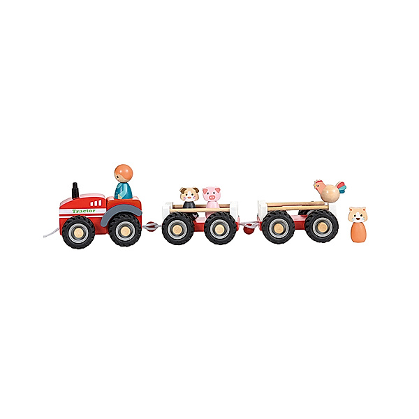 Egmont Toys Holz-Traktor KLEINE FARM 8-teilig