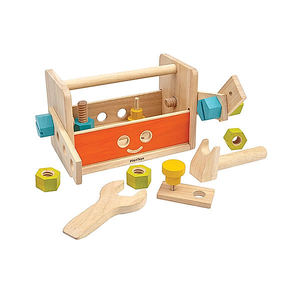 Plan Toys Holz-Werkzeugkasten ROBOTER 19-teilig