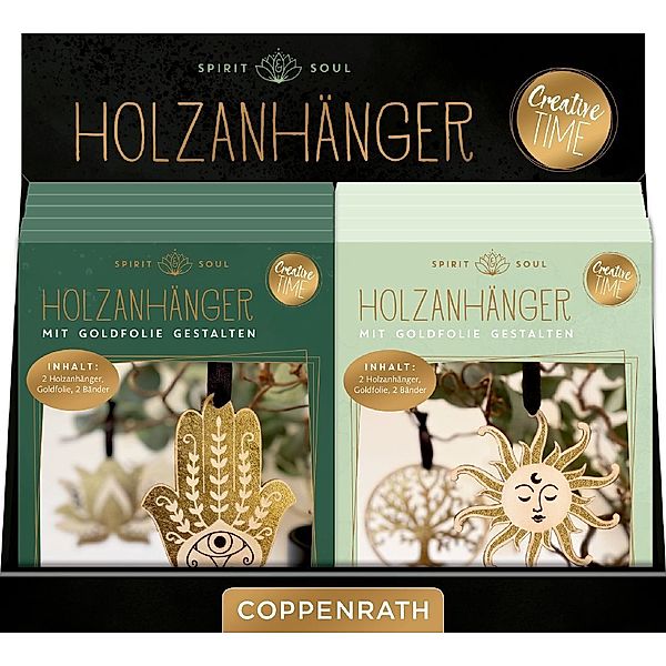 Holzanhänger mit Goldfolie , Spirit & Soul