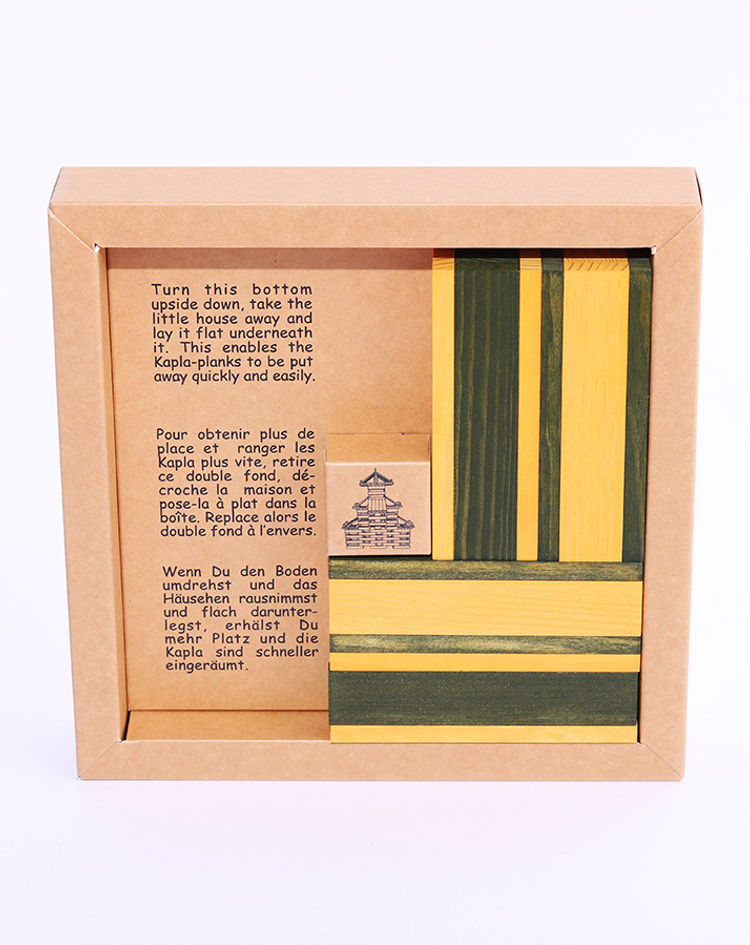Holzbauplättchen FARBE 40-teilig mit Bastelbuch in gelb grün