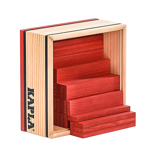 KAPLA® Holzbauplättchen QUADRATE 40-teilig in rot