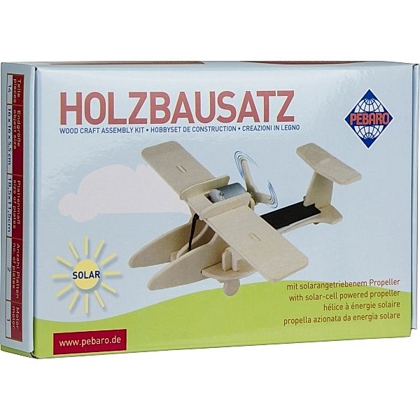 Pebaro Holzbausatz SOLAR Sport-Flugzeug 14 Teile