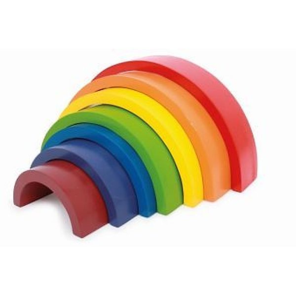 small foot® Holzbausteine GROssER REGENBOGEN 7-teilig in bunt, small foot