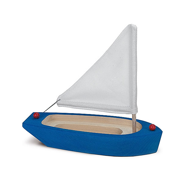 Glückskäfer Holzboot SEGELSCHIFF in blau