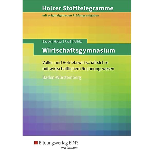 Holzer Stofftelegramme Baden-Württemberg: Wirtschaftsgymnasium - Volks- und Betriebswirtschaftslehre mit wirtschaftlichem Rechnungswesen: Aufgabenband, Volker Holzer, Markus Bauder, Thomas Paass, Christian Seifritz