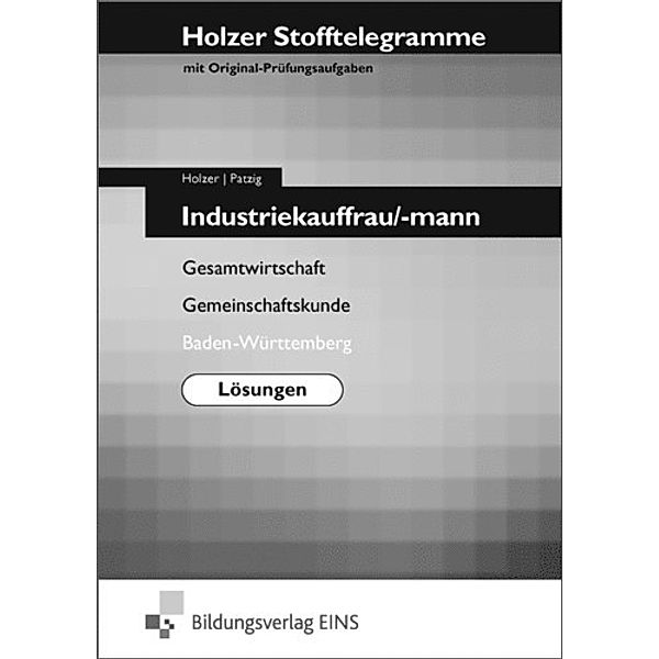 Holzer Stofftelegramme: Industriekauffrau/-mann und Groß- und Außenhandelkauffrau/-mann, Gesamtwirtschaft, Gemeinschaftskunde, Baden-Württemberg, Markus Bauder, Volker Holzer, Thomas Paaß, Ulrich Patzig, Christian Seifritz