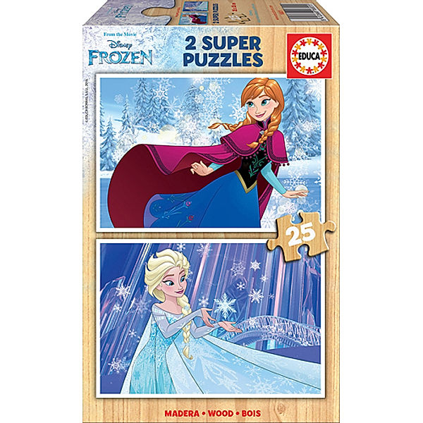 Educa Puzzle, Carletto Deutschland Holzpuzzle Frozen B (Kinderpuzzle)