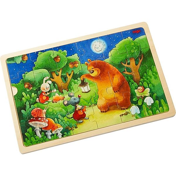 Holzpuzzle Nachtwächterbär (Kinderpuzzle)