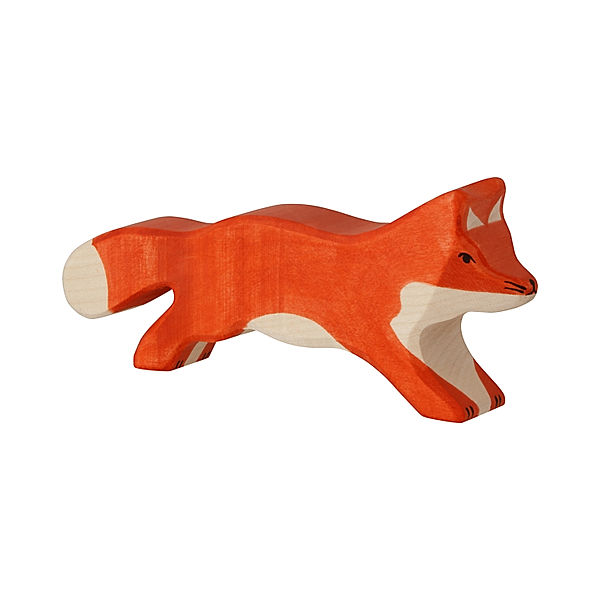 Holztier FUCHS LAUFEND in orange, Holztiger