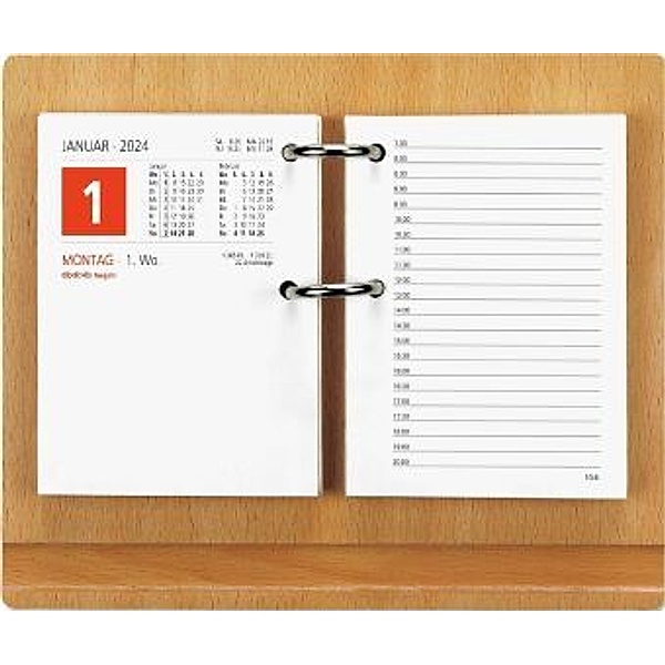 Holzuntersatz für Umlege-Kalender - 18,5x15,5 cm - mit Stiftablage - sehr stabil - 331-0000