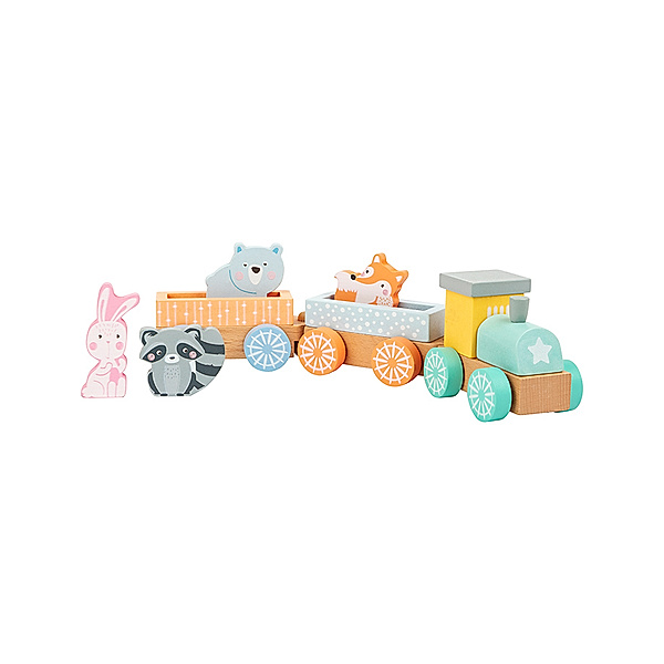 small foot® Holzzug PASTELL 9-teilig in natur