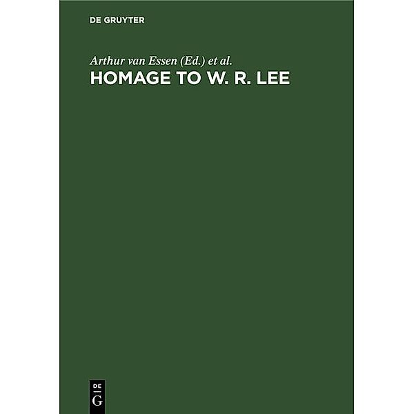 Homage to W. R. Lee