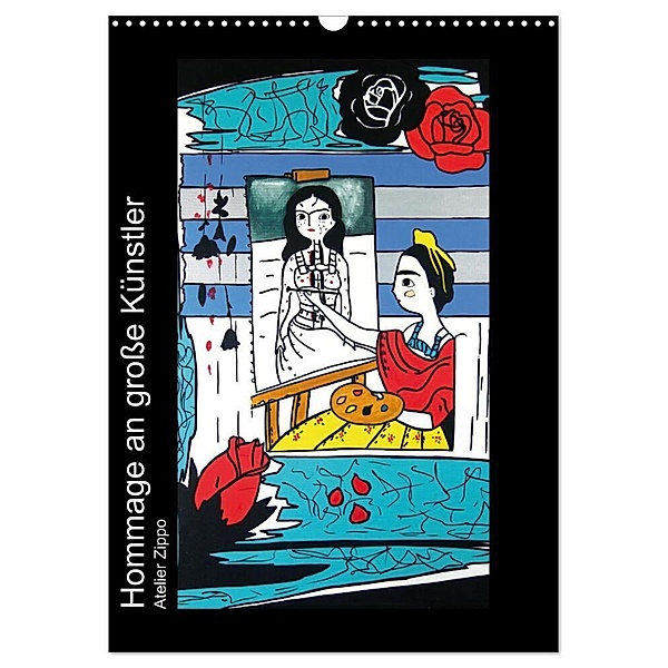 Hommage an große Künstler (Wandkalender 2024 DIN A3 hoch), CALVENDO Monatskalender, Katja M. Zippo