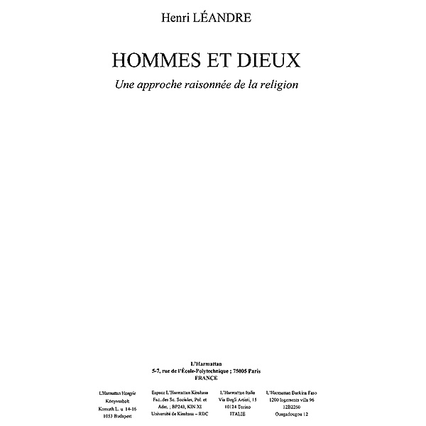 Hommes et dieux / Hors-collection, Leandre Henri