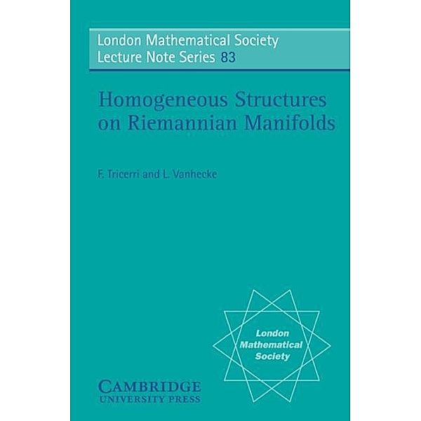 Homogeneous Structures on Riemannian Manifolds, F. Tricerri