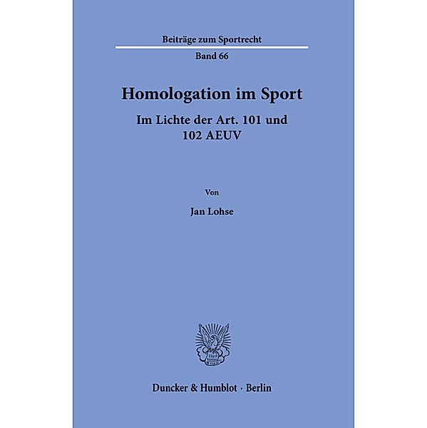 Homologation im Sport., Jan Lohse