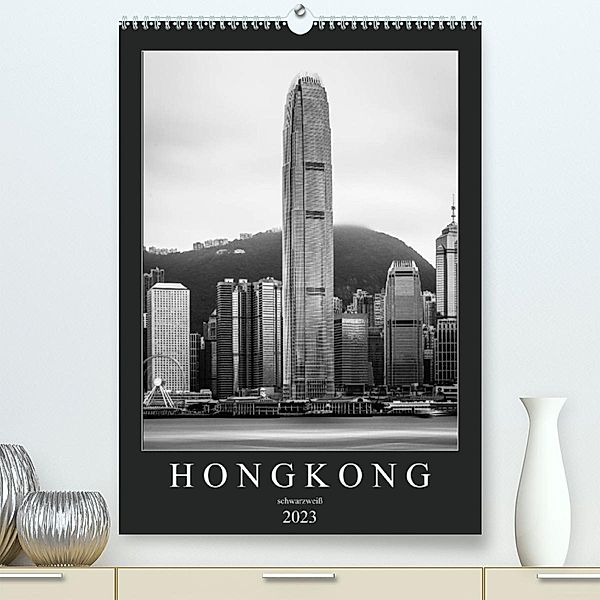 Hongkong schwarzweiß (Premium, hochwertiger DIN A2 Wandkalender 2023, Kunstdruck in Hochglanz), Sebastian Rost