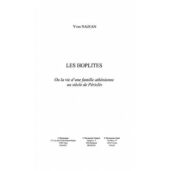 Hoplites ou la vie d'une famille athenie / Hors-collection, Najean Yves