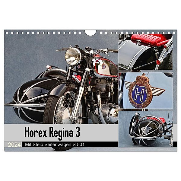 Horex Regina 3 mit Steib Seitenwagen S 501 (Wandkalender 2024 DIN A4 quer), CALVENDO Monatskalender, Ingo Laue