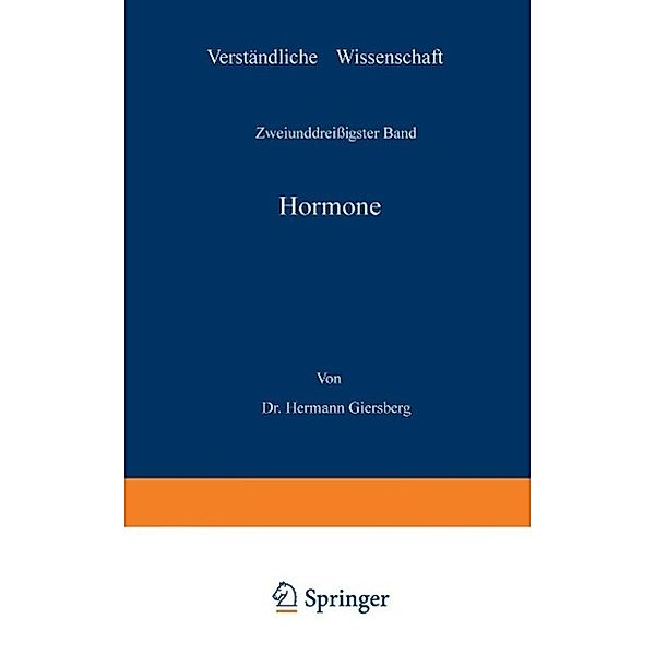 Hormone / Verständliche Wissenschaft Bd.32, Hermann Giersberg