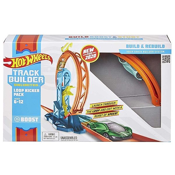 Mattel Hot Wheels Track Builder Unlimited Looping-Kicker-Set inkl. 1 Spielzeugauto