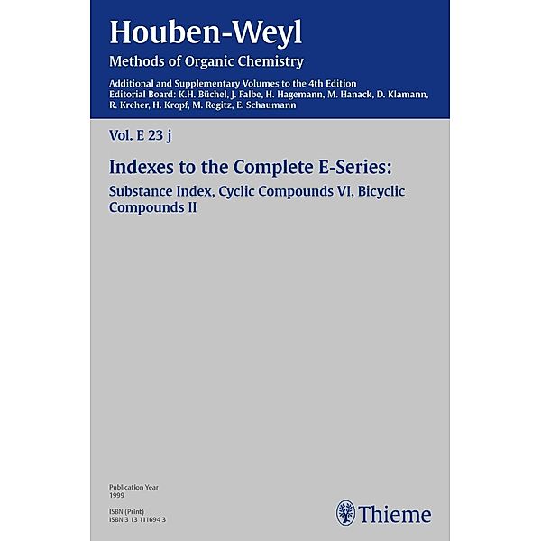 Houben-Weyl Methods of Organic Chemistry Vol. E 23j, 4th Edition Supplement, Houben-Weyl