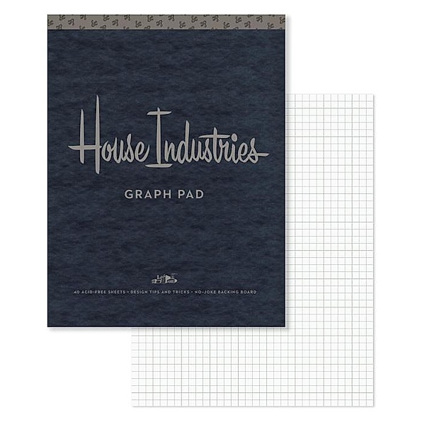 House Industries Graph Pad: 40 Acid-Free Sheets, Design Tips, Extra-Thick Backing Board, House Industries