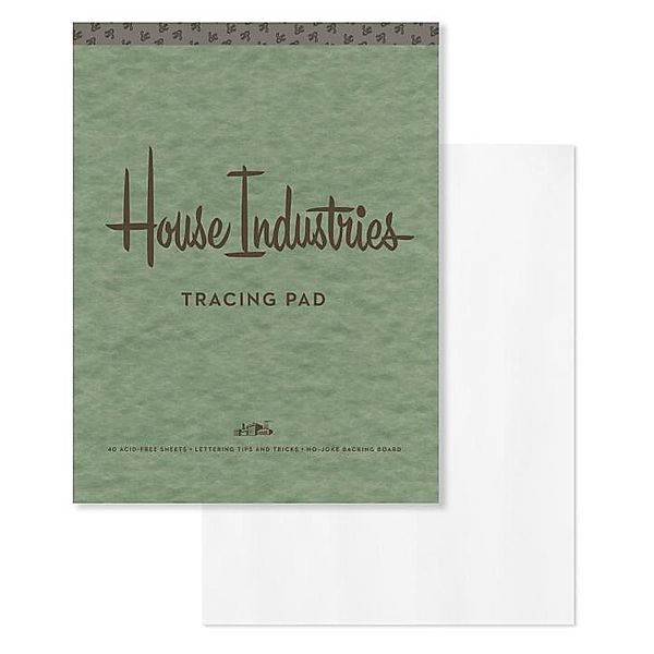 House Industries Tracing Pad: 40 Acid-Free Sheets, Lettering Tips, Extra-Thick Backing Board, House Industries