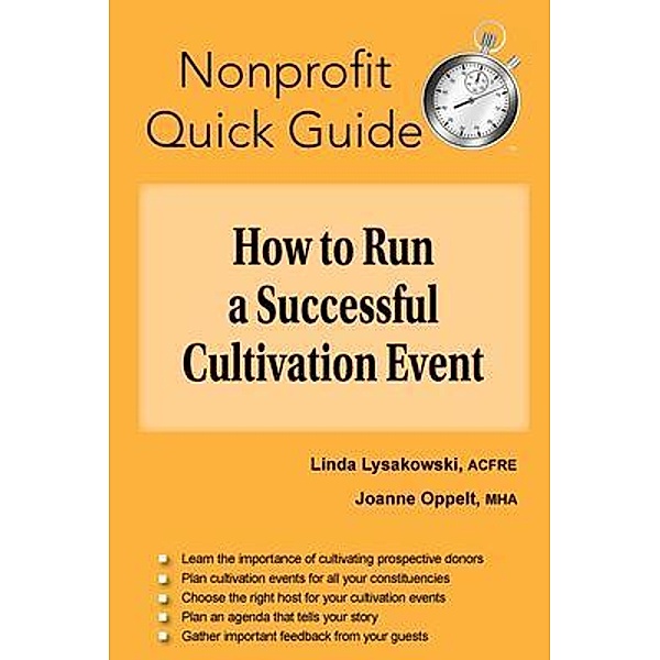 How to Run a Successful Cultivation Event, Linda Lysakowski, Joanne Oppelt
