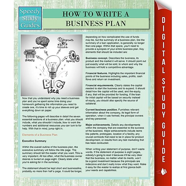 How To Write A Business Plan (Speedy Study Guides) / Dot EDU, Speedy Publishing
