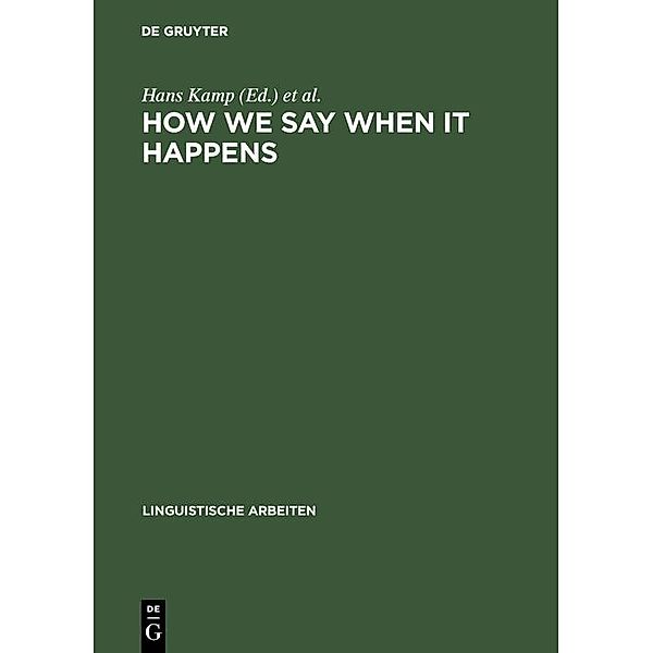 How we say WHEN it happens / Linguistische Arbeiten