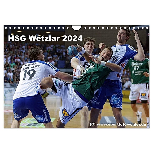 HSG Wetzlar - Handball Bundesliga 2024 (Wandkalender 2024 DIN A4 quer), CALVENDO Monatskalender, Sportfoto Oliver Vogler