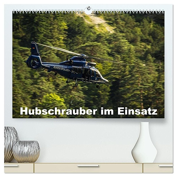 Hubschrauber im Einsatz (hochwertiger Premium Wandkalender 2024 DIN A2 quer), Kunstdruck in Hochglanz, Heinrich Schnell