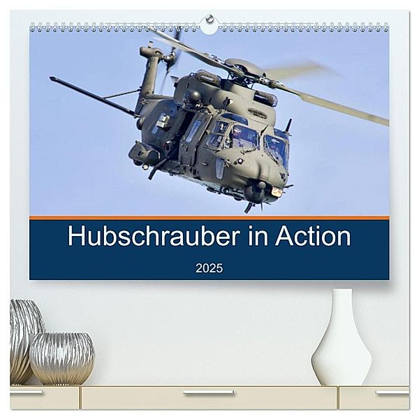 Hubschrauber in Action (hochwertiger Premium Wandkalender 2025 DIN A2 quer), Kunstdruck in Hochglanz, Calvendo, MUC-Spotter
