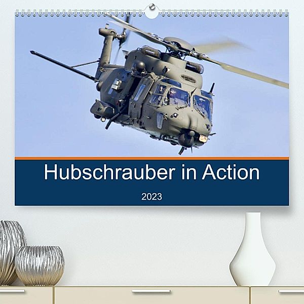 Hubschrauber in Action (Premium, hochwertiger DIN A2 Wandkalender 2023, Kunstdruck in Hochglanz), MUC-Spotter