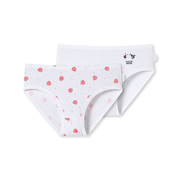 Schiesser Hüftslip NATURAL LOVE GIRLS 2er Pack in weiß/bunt