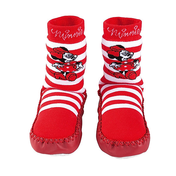 Hüttenschuhe Minnie Mouse, rot (Größe: 23-26)