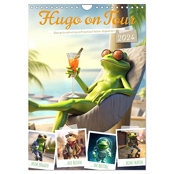Hugo on Tour (Wandkalender 2024 DIN A4 hoch), CALVENDO Monatskalender, Cathrin Illgen
