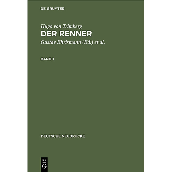 Hugo von Trimberg: Der Renner. Band 1, Hugo von Trimberg