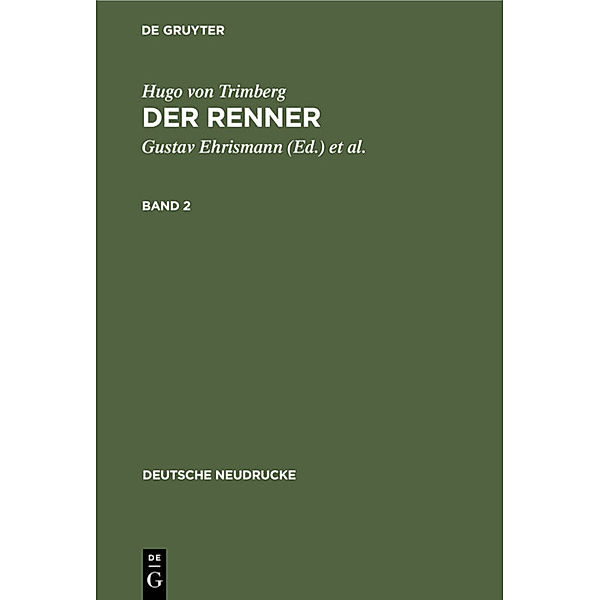 Hugo von Trimberg: Der Renner. Band 2, Hugo von Trimberg