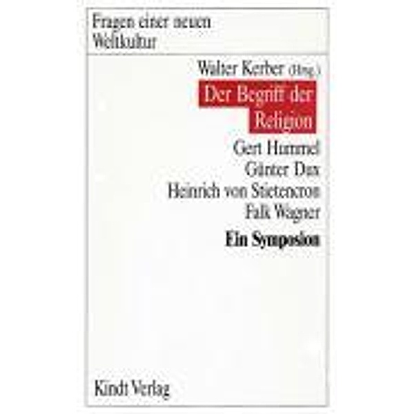 Hummel, G: Begriff der Religion, Gert Hummel, Günter Dux, Heinrich von Stietencron, Falk Wagner