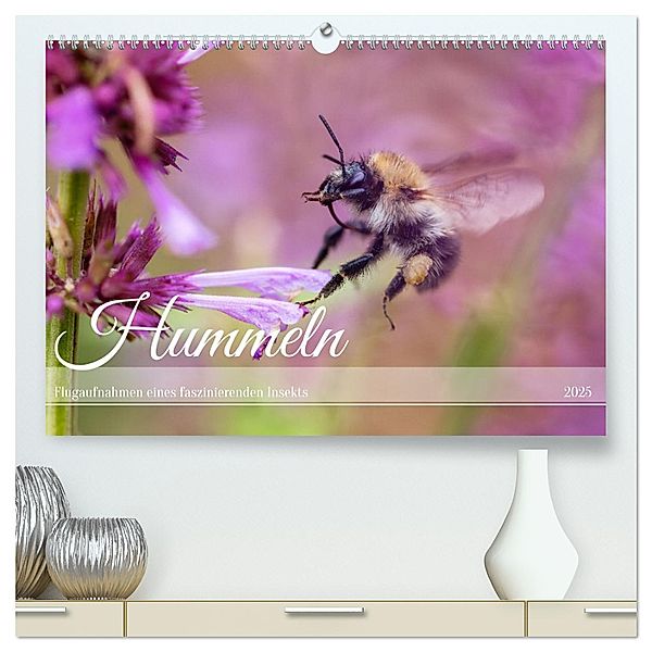 Hummeln - Flugaufnahmen eines faszinierenden Insekts (hochwertiger Premium Wandkalender 2025 DIN A2 quer), Kunstdruck in Hochglanz, Calvendo, Christian Müller