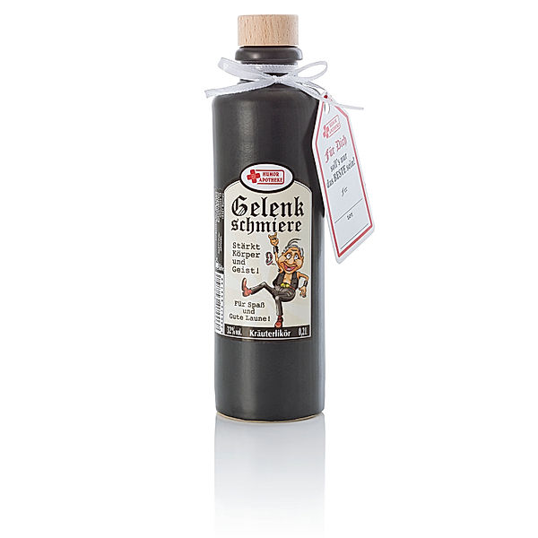 Humor-Geschenk Kräuterlikör Gelenkschmiere in Tonflasche (200ml)