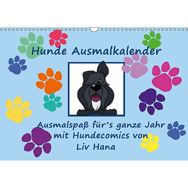 Hunde Ausmalkalender (Wandkalender 2019 DIN A3 quer), Silvia Drafz